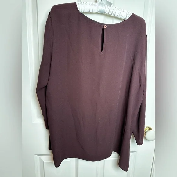 Eileen Fisher Rich Burgundy silk Blouse - Picture 2 of 7